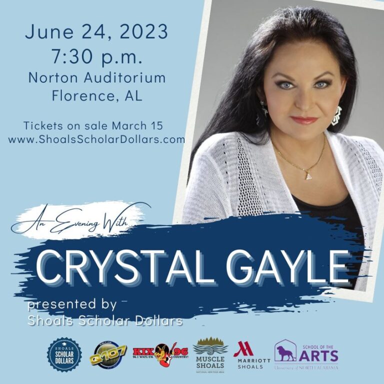 Poster promoting Crystal Gayle concert