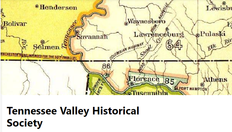 Old map depicting the Tennessee River valley